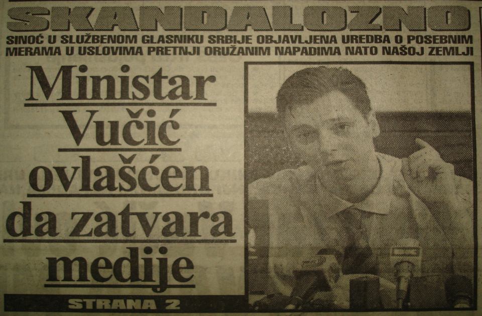 Zakon iz 1998: Vučić kao ministar informisanja i njegov uticaj na medijsku slobodu