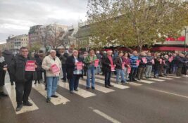 Leskovac: Gradonačelnik sa saradnicima i odbornici SNS  na protestu „Zastani Srbijo“ uz opoziciju i građane