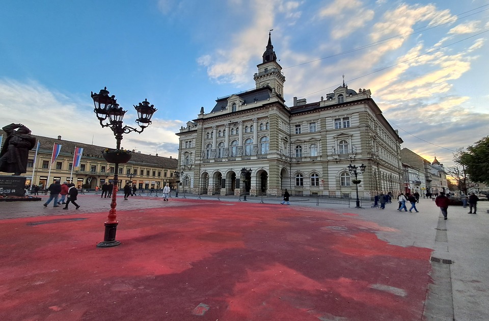 Skup sećanja na psa Donu ispred Gradske kuće u Novom Sadu