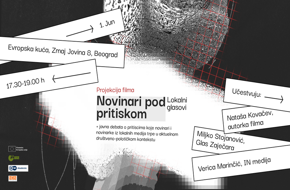Dokumentarni film o pritiscima na lokalne medije biće prikazan 1. juna u Evropskoj kući Beograd Dokumentarni film o pritiscima na lokalne medije biće prikazan 1. juna u Evropskoj kući Beograd